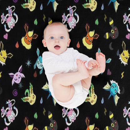 Eeveelution Type Pattern Lightweight Throw Blanket