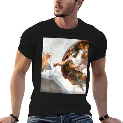 Funny Creation of Cat Meme, by Michelangelo Men Women  Vintage-inspired T-Shirt