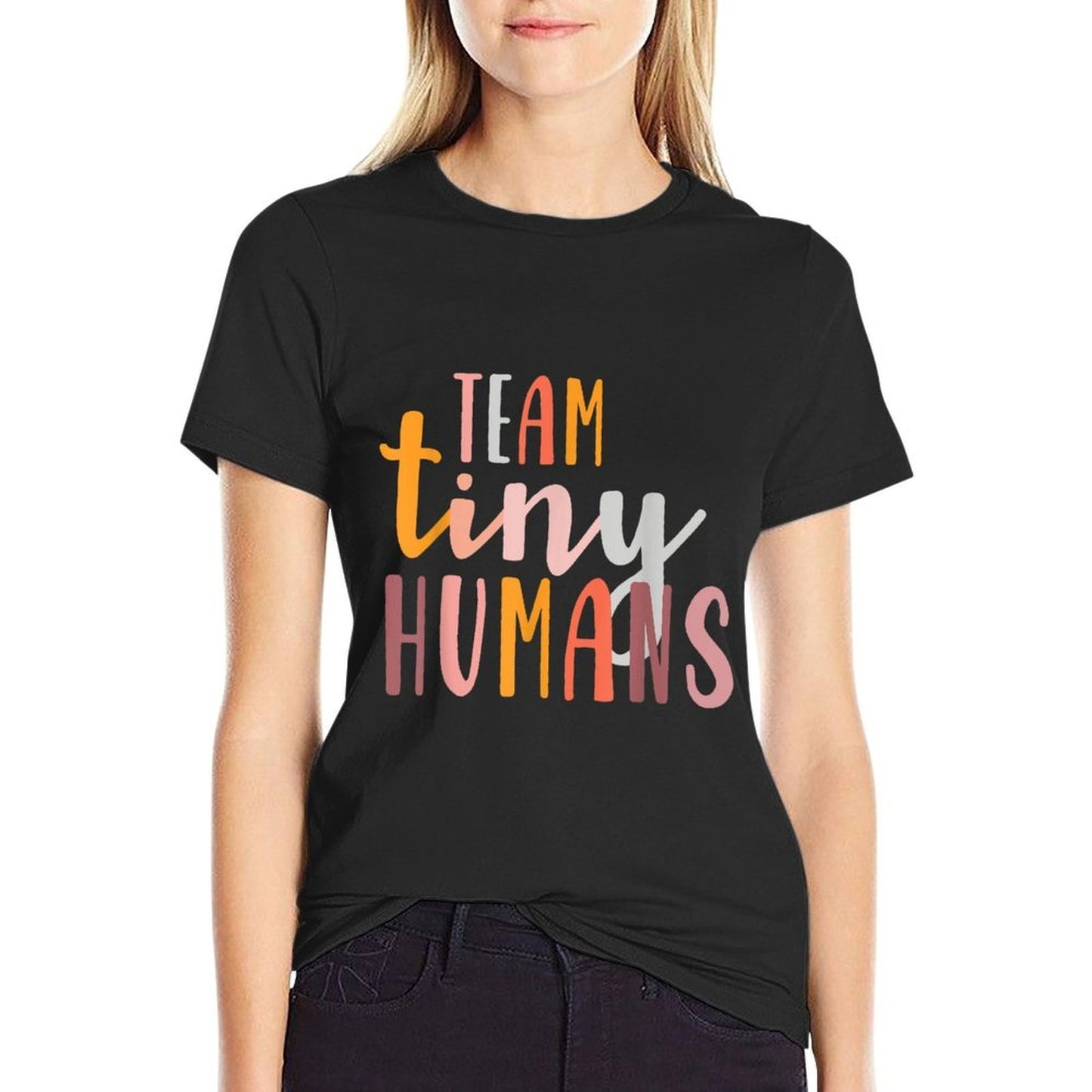 NICU Nurse ICU Neonatal Boho Colorful Retro Team Tiny Humans  Breathable T-Shirt