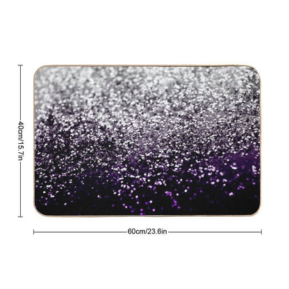 Dark Night Purple Black Silver Glam #1 (Photo of Glitter Only - Not Reflective)  Eco-Friendly Bath Mat