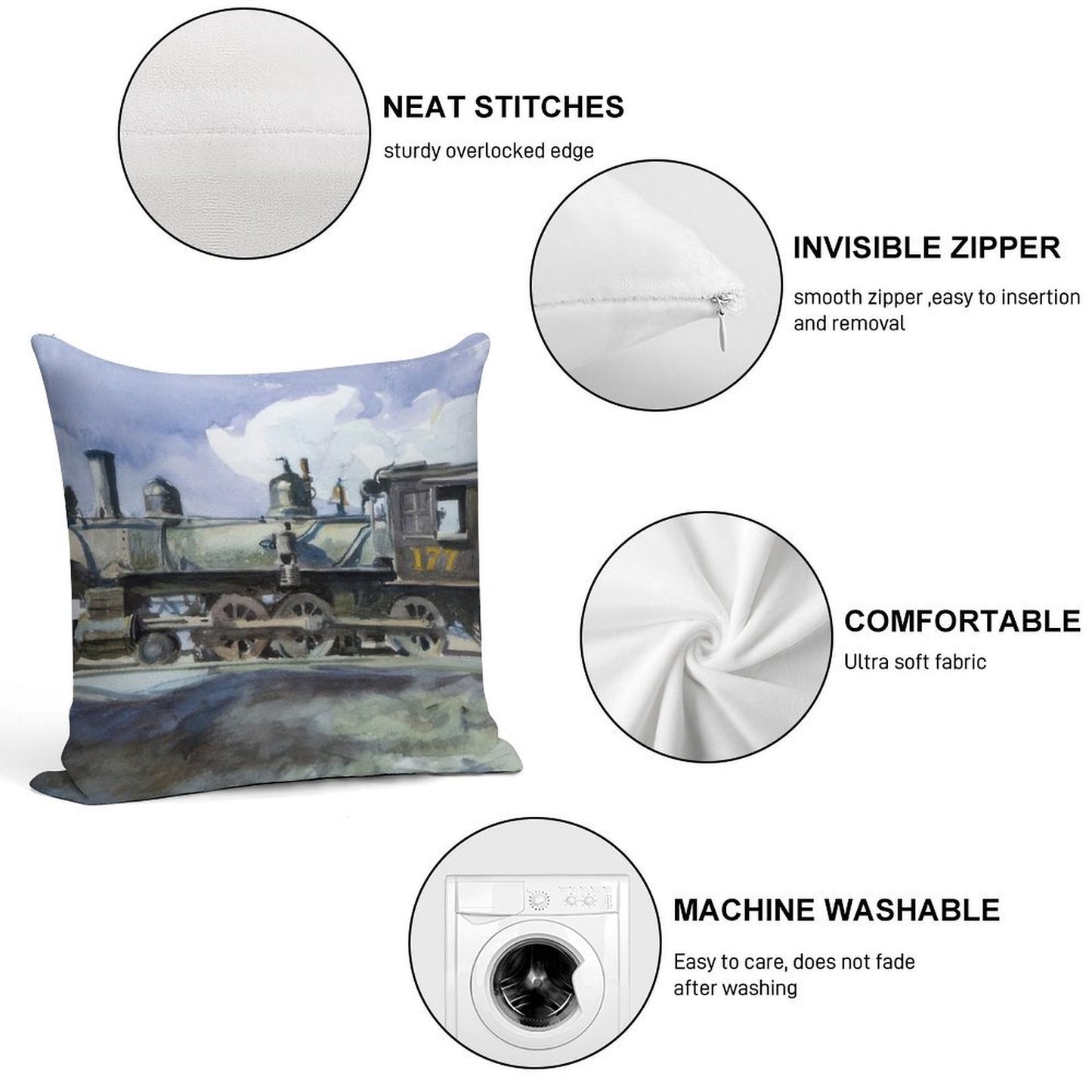 D  And R  G  Locomotive   1925 by Edward Hopper Soft Bedroom Essential Throw Pillow