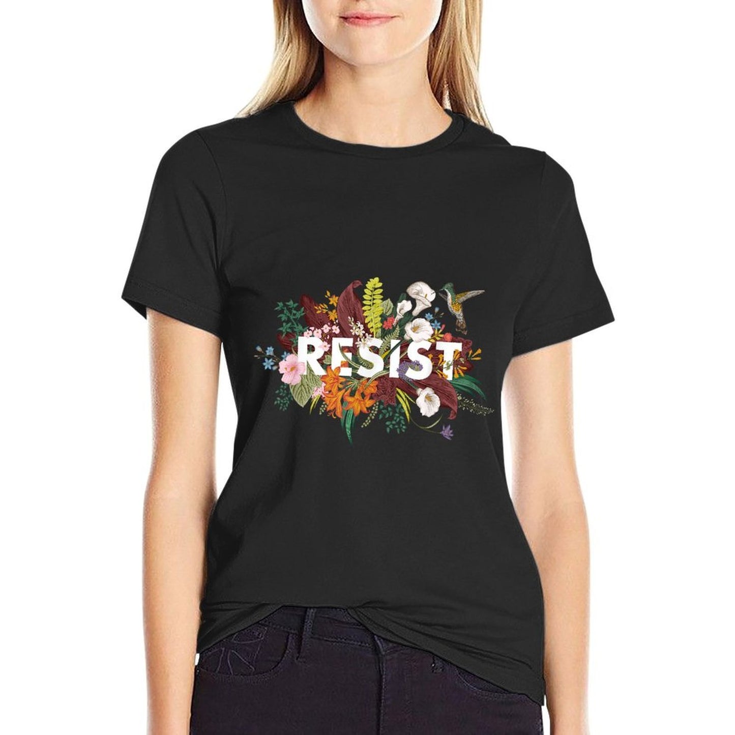 RESIST Floral Anti Trump Political Protest  Vintage-inspired T-Shirt