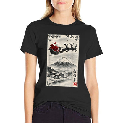 Santa Japanese Art Men Women Kids Funny Ugly Christmas  Graphic-printed T-Shirt