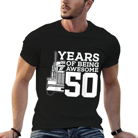 Truck Driver 50 YEARS OF BEING AWESOME TRUCKER 50th BIRTHDAY  Vintage-inspired T-Shirt