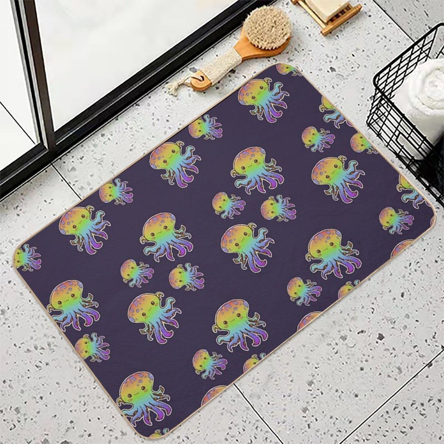 Cute Octopuses  Fade-Resistant Bath Mat