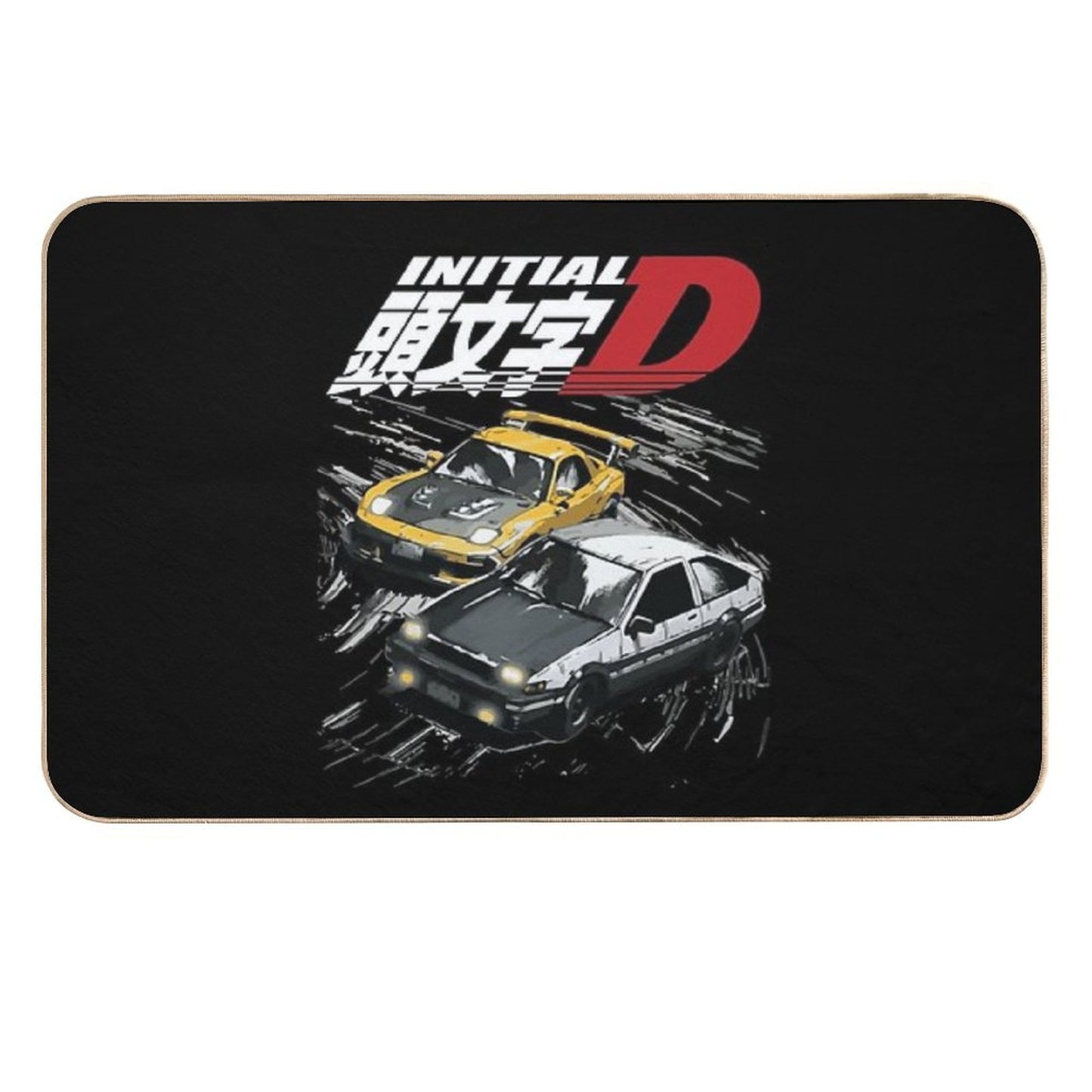 Mountain Drift Racing Initial D Tandems AE86 Vs FD Rx-7  Repositionable Bath Mat