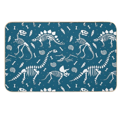 Dinosaur Fossils in Blue  Stain-Proof Bath Mat