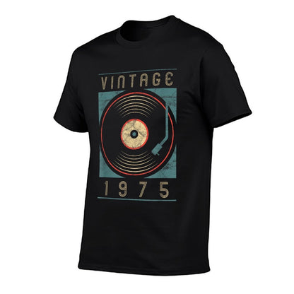 Vintage 1975 Vinyl Retro Turntable Birthday DJ Gift  Quick-drying T-Shirt