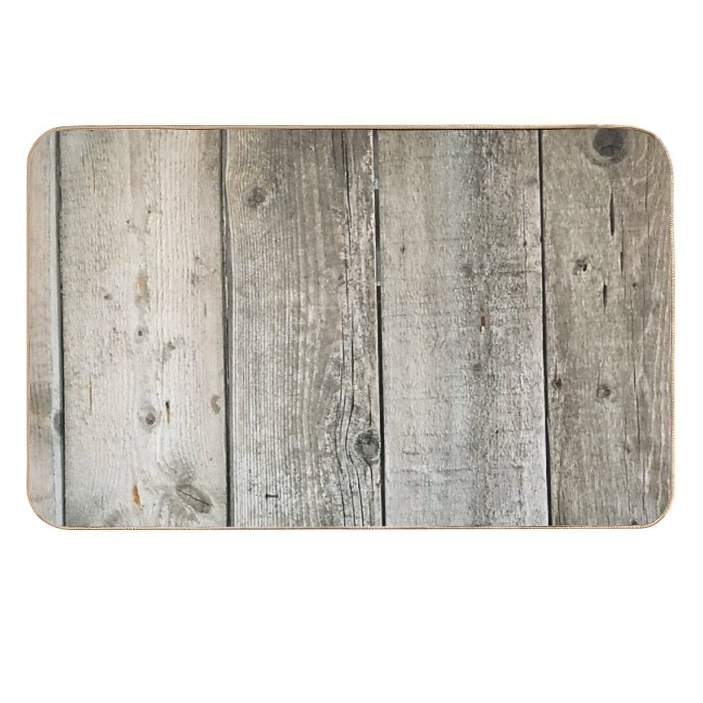 French Country Farmhouse Whitewashed Grey Barn Wood  Long-Lasting Bath Mat