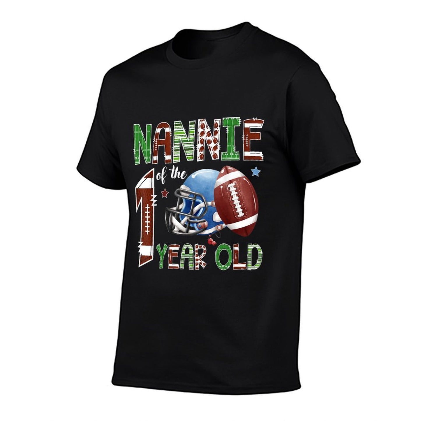 Nannie Of The 1 Year Old Football 1St Year Down Birthday  Breathable T-Shirt