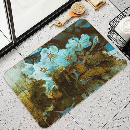 Fleurs En Hiverwintery Floral  Eco-Friendly Bath Mat