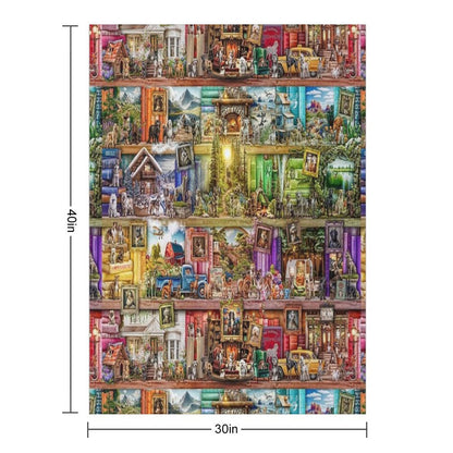 The Library of Dogs Machine-washable Throw Blanket
