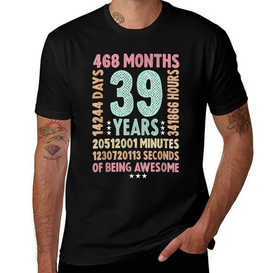 39th Birthday 39 Years Old Vintage Retro - 39 Yr Old  Eco-friendly Material T-Shirt