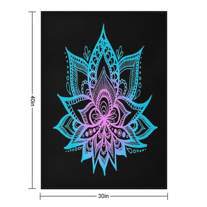 Pastel Vibes Lotus Flower Lightweight Throw Blanket