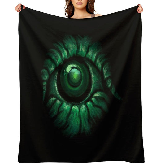 Cthulhu Eye (Waterpixels) Plush Throw Blanket