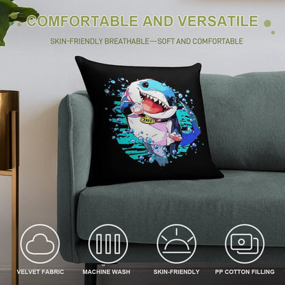 Jeff The Land Shark Soft Anti-Pilling Throw Pillow