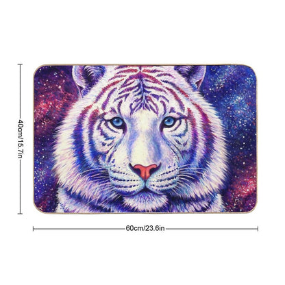 Among The Stars - Cosmic White Tiger  Pet-Safe Bath Mat