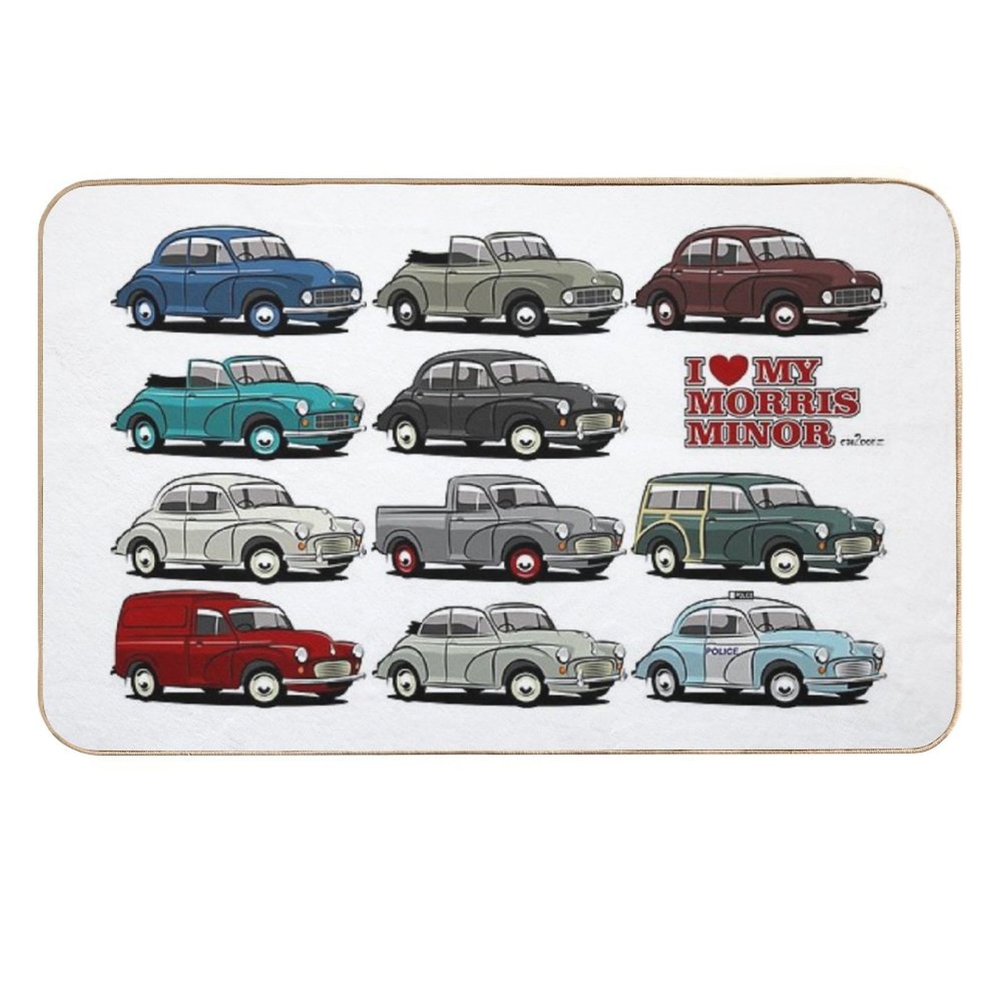 Morris Minor Evolution  Non-Slip Bath Mat