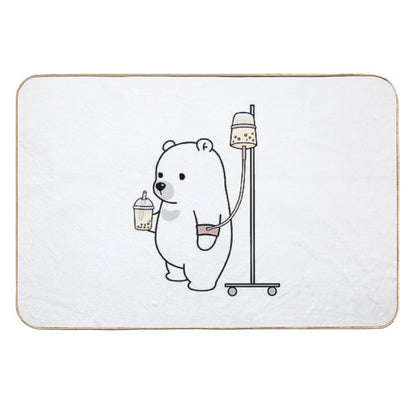 Boba Bear Loves Boba Too Much!  Absorbent Bath Mat