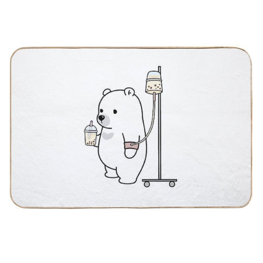 Boba Bear Loves Boba Too Much!  Absorbent Bath Mat