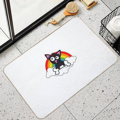 Cat on Rainbow  Toxin-Free Bath Mat