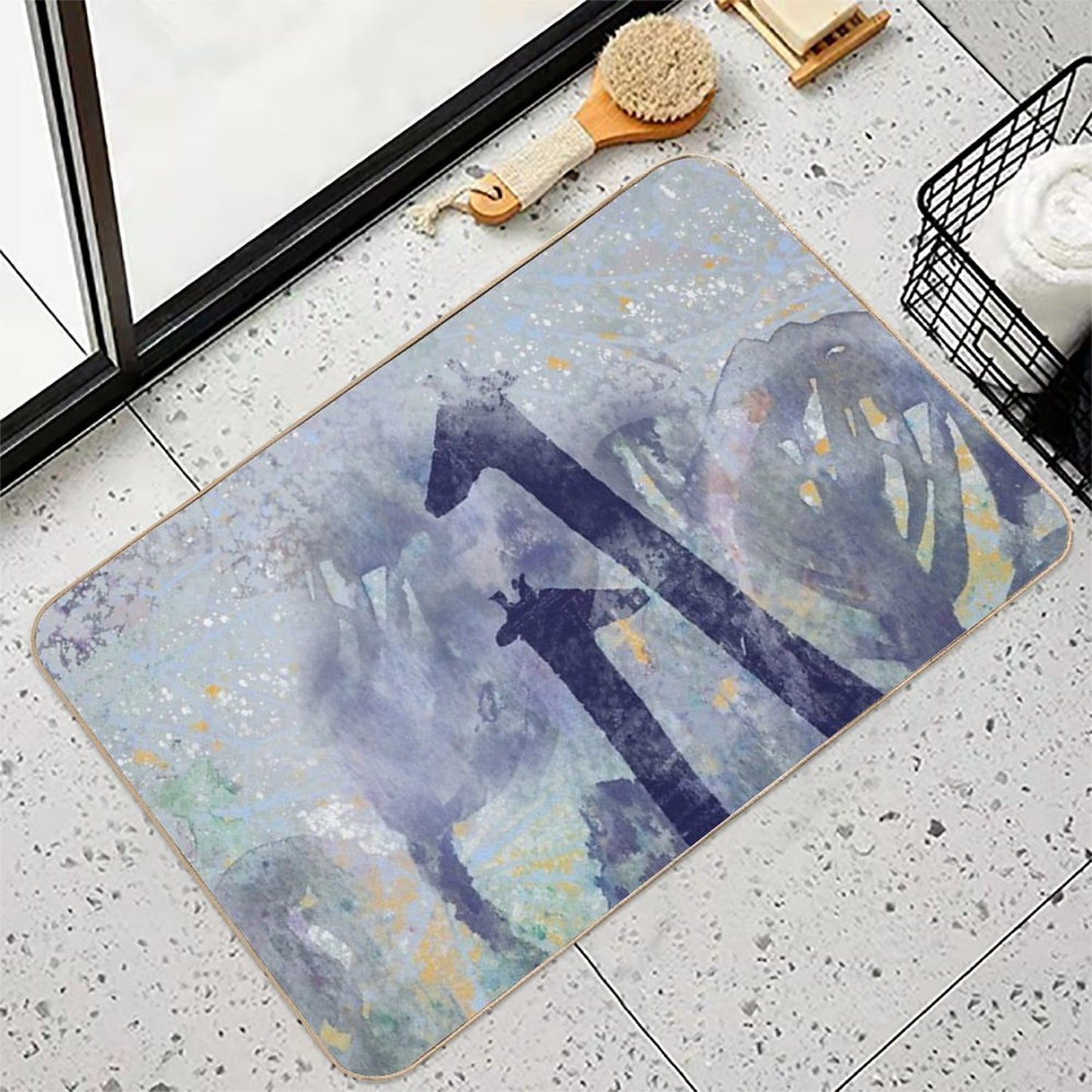 Giraffes And Trees  Easy Maintenance Bath Mat