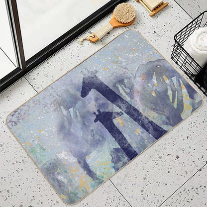 Giraffes And Trees  Easy Maintenance Bath Mat
