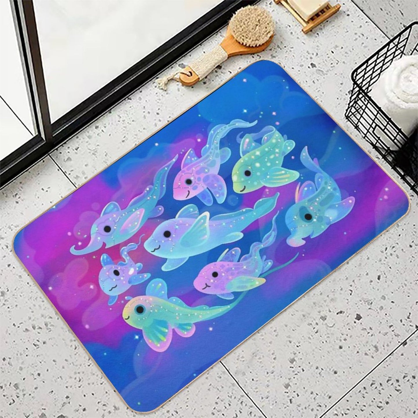 Chimaera (Ghost Sharks)  Dirt-Trapping Bath Mat