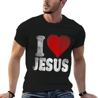 I LOVE JESUS Vintage Style Retro  Soft T-Shirt
