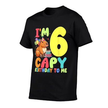 I'm 6 Year Old Capy Birthday To Me 6th Birthday Capybara  Summer-ready Fabric T-Shirt