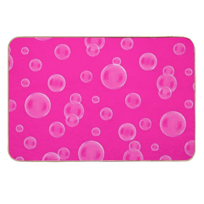 Pink Bubbles Circle Shapes Random Pattern Designs  Odorless Bath Mat