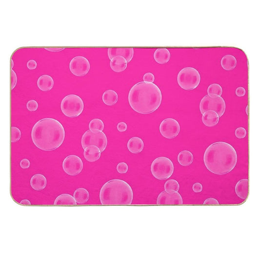 Pink Bubbles Circle Shapes Random Pattern Designs  Odorless Bath Mat