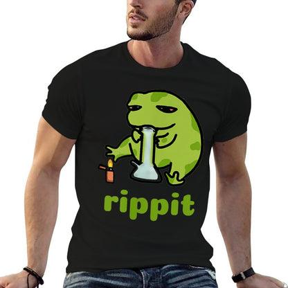 Rippit Stoner Frog  Weed, Marijuana Smoker, Cannabis 420  Stretchy T-Shirt