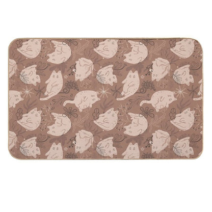 Mocha Mousse 2025 Color of The Year Whiskers  Non-Slip Bath Mat