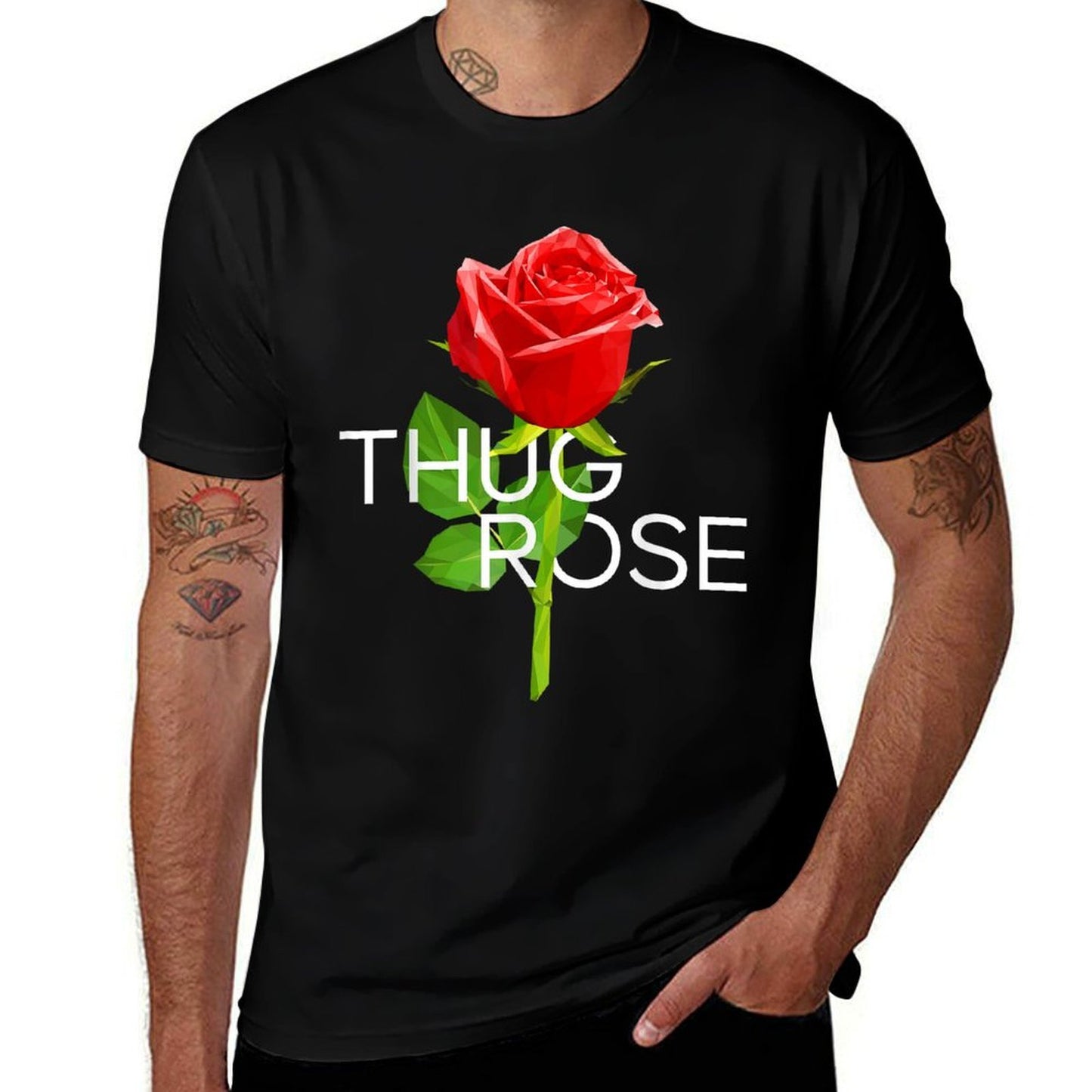 Thug Rose Floral Flower  Cotton T-Shirt