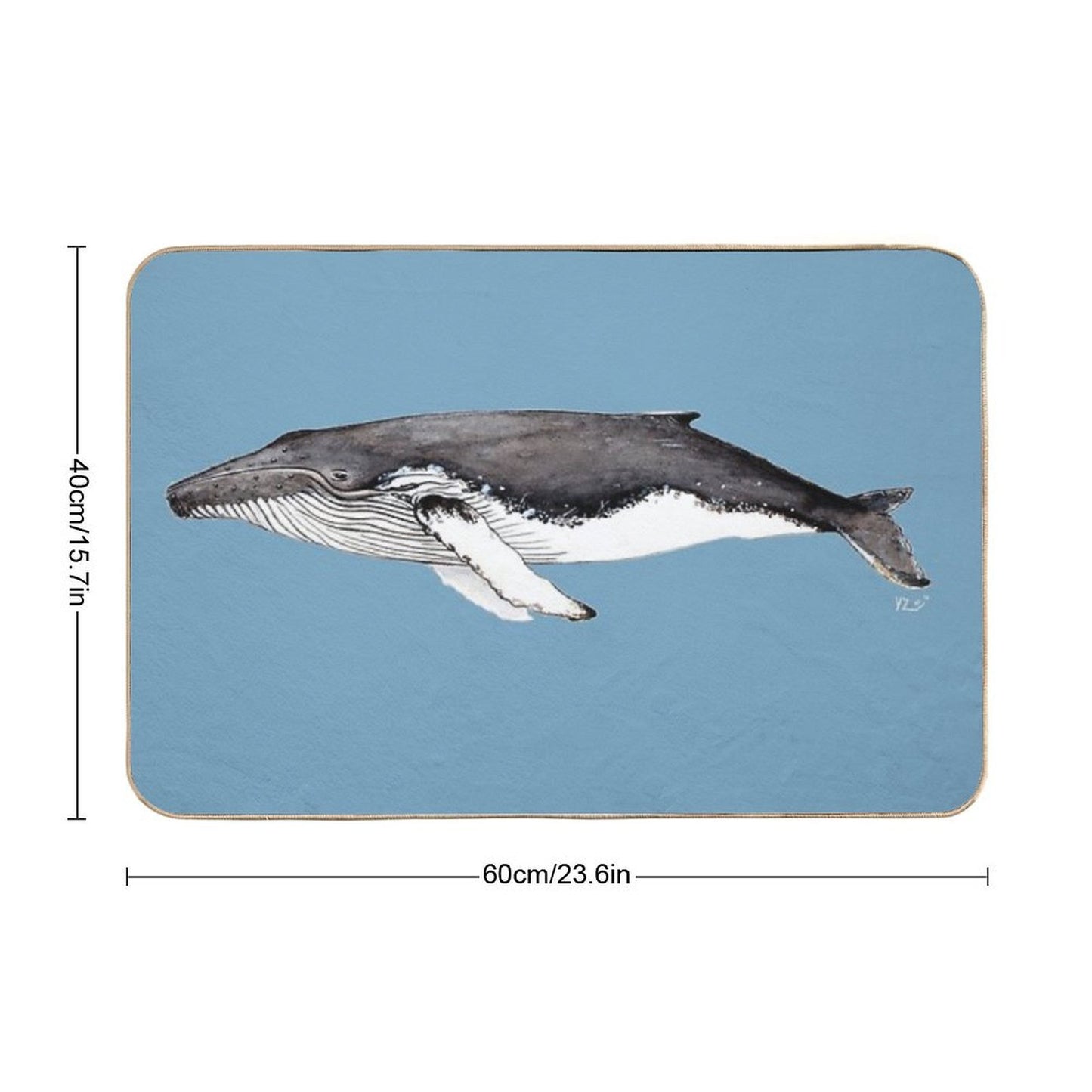 Humpback Whale  Easy Maintenance Bath Mat