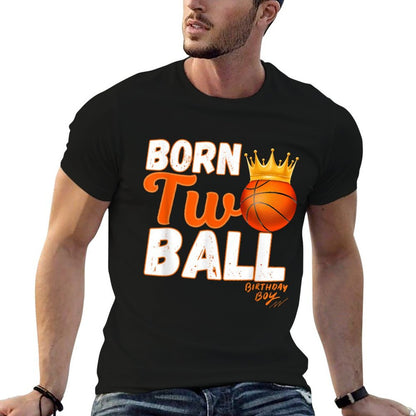 Two Year Old Born Two Ball Basketball 2nd Birthday Boys  Eco-friendly Material T-Shirt