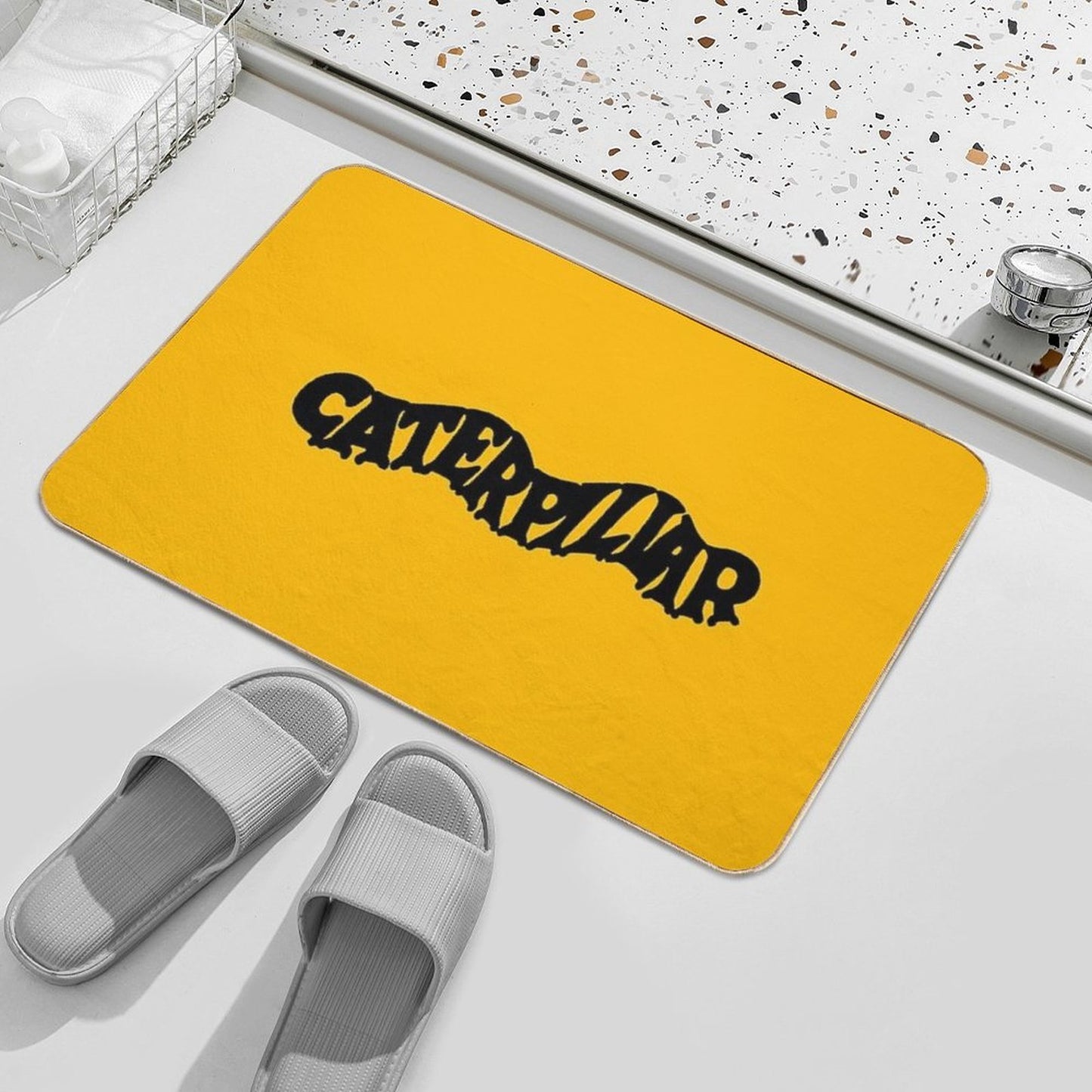 Caterpillar - Old Fashion - Black  Non-Slip Bath Mat