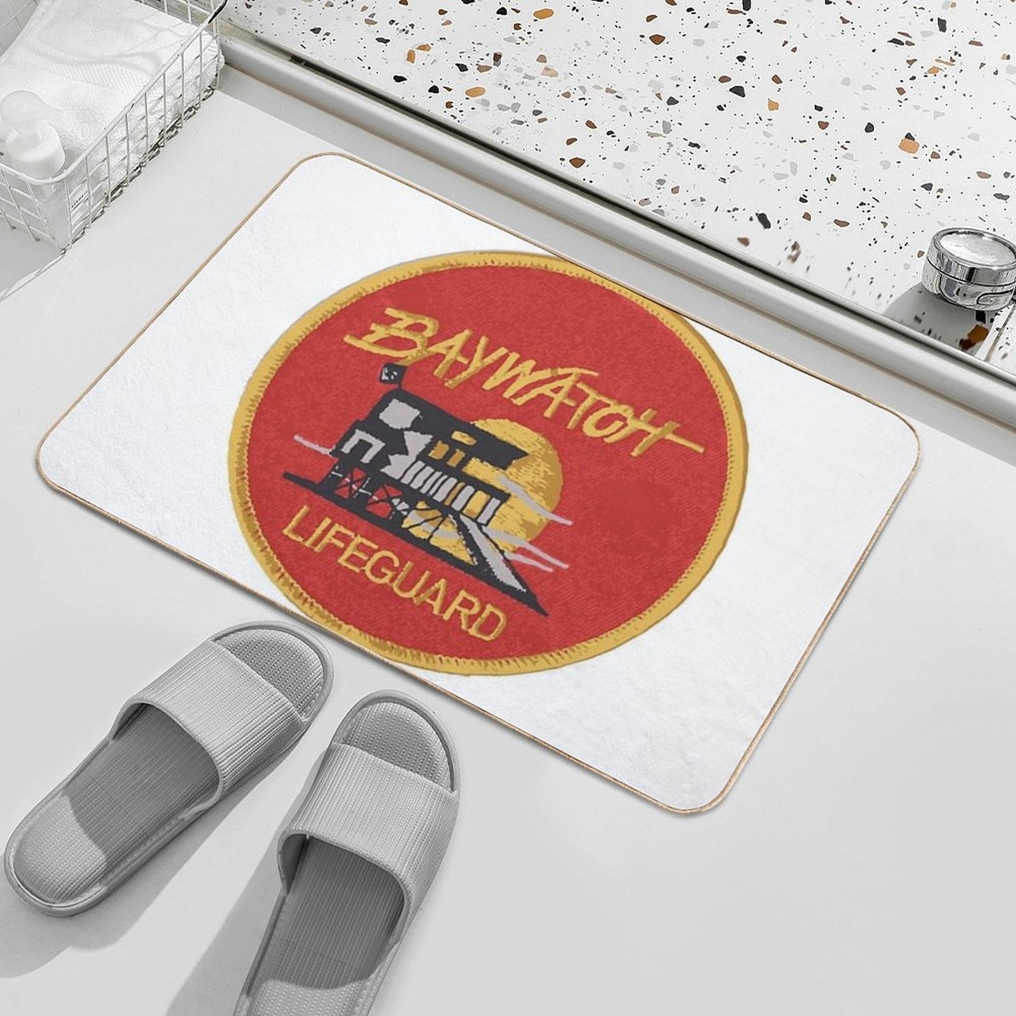 Baywatch Badge - Uniform  Stain-Proof Bath Mat