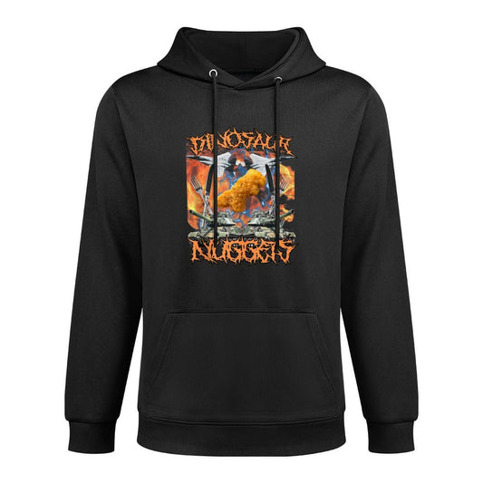 Funny Dinosaur Chicken Nugget Bootleg Hardcore Flames Meme Pilling-Resistant Hoodie