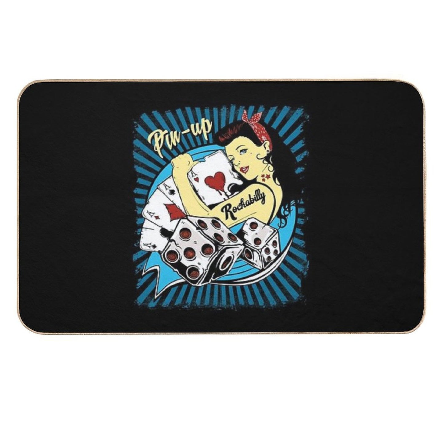 Rockabilly Pin Up Girl Vintage 1950s Sock Hop Rock And Roll  Eco-Friendly Bath Mat