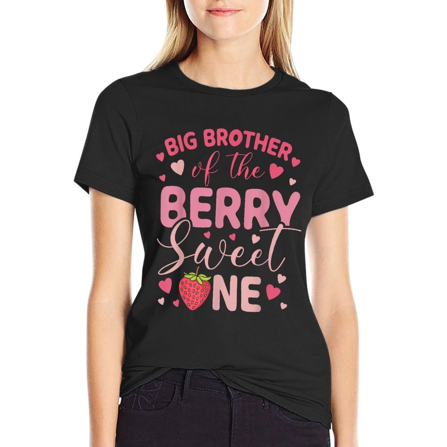 Big Brother Of The Berry Sweet One Strawberry First Birthday  Moisture-wicking T-Shirt