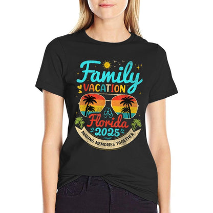 Vintage Family Vacation Florida 2025 Florida Group  High-quality Stitching T-Shirt