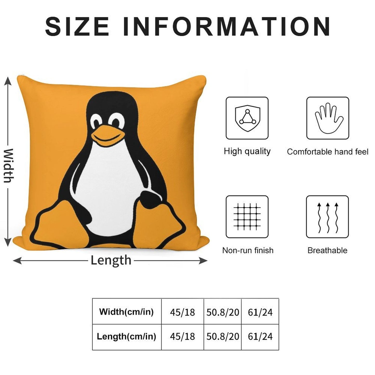 Linux Tux Pingouin Soft Skin-Friendly Throw Pillow