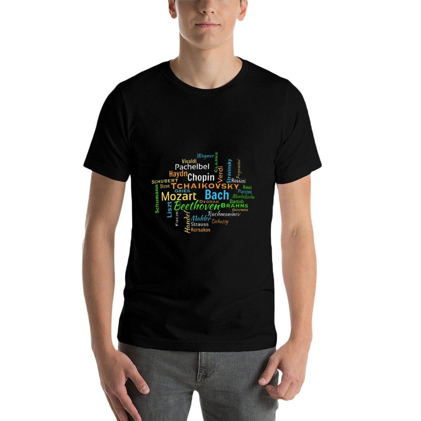 Classical Composers Word Cloud Music Lovers  Moisture-wicking T-Shirt