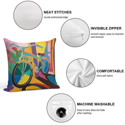 La Bicicleta Soft Luxury Feel Throw Pillow