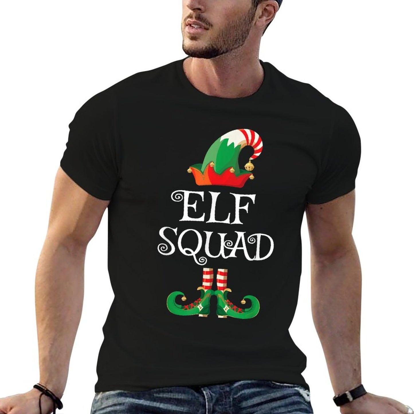 Elf Squad Funny Family Matching Christmas  Wrinkle-resistant T-Shirt