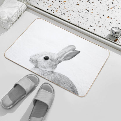White Baby Bunny #1 #decor #art  High-Traffic Bath Mat