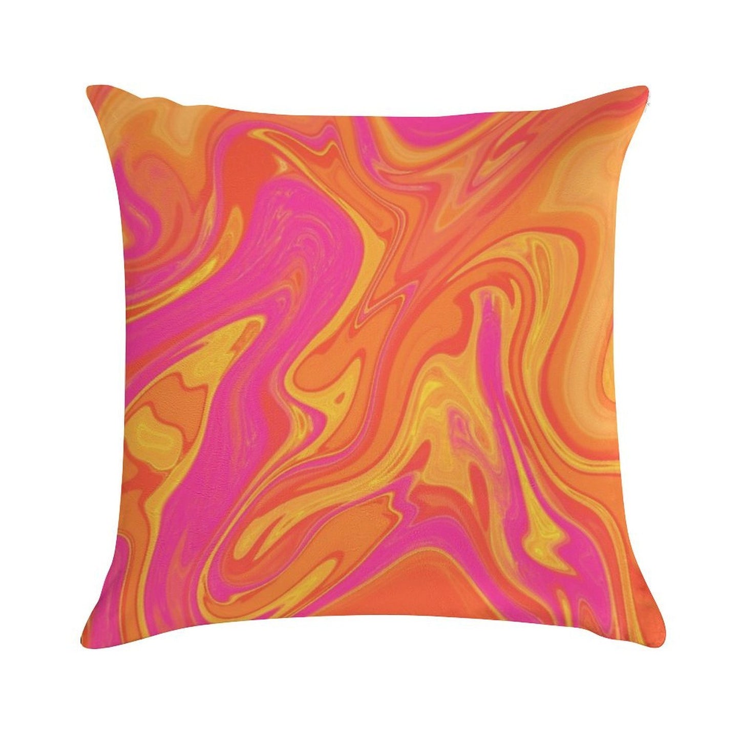 Orange And Pink Swirl Soft Bedroom Essential Throw Pillow