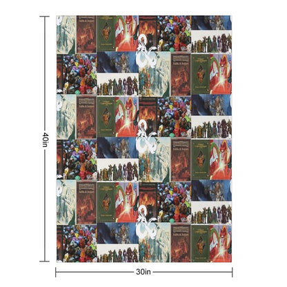 D&D Collage Sustainable Throw Blanket